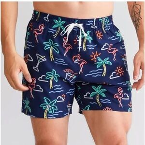 Chubbies The Neon Lights Stretch 5.5" Inseam Swim‎ Trunks in Navy Sz XL